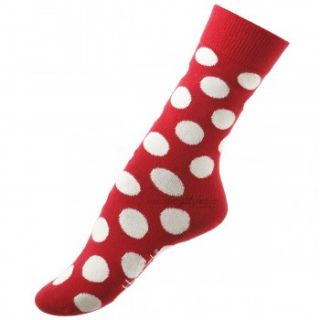 HAPPY SOCKS Socken Big Dot   Strümpfe   Gepunktet Rot / Weiß