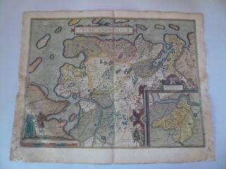 Ostfriesland, Karte anno 1603, Ortelius A., altkolorier