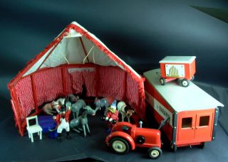 Zirkus  Humpty Dumpty Schoenhut  Zelt / Wagen / Orgel