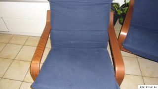 Ikea 2 Sessel Blau und braune Armlehnen ca. 90x70x60 cm guter Zustand