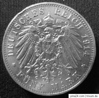 Mark Preussen 1914 A Wilhelm II Deutscher Kaiser König v. Preussen