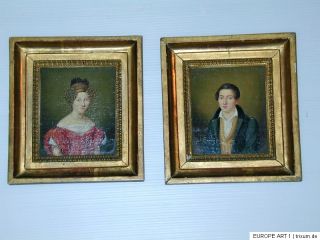 Biedermeier Paar Portrait Mann Frau Öl um 1830