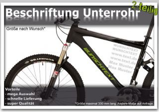 Fahrrad Rahmen Beschriftung Unterrohr Wunschtext *TOP* Aufkleber