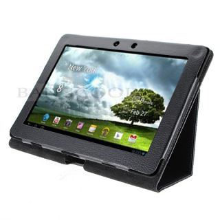 Black PU Leather Cover Case W/ Stand For Asus Eee Pad Transformer