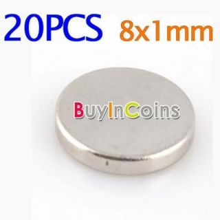 20PCS Super Strong Round Rare Earth Neodymium Magnets Magnet 8mm x 1mm
