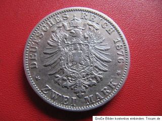 Kaiserreich 2 Mark 1876J Silbermünze Freie und Hansestadt Hamburg