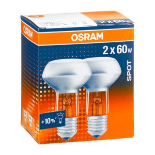 2x Set Osram Spot 60W R63 Reflektorlampe 1000h E27 Warm Weiß 765lm 6