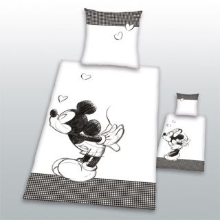 Disney Bettwäsche 2 tlg Mickey Minnie Mouse Micky Minni Maus 135 x