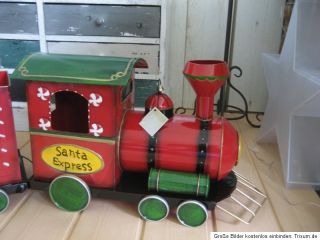 XL Santa Express Eisenbahn Metall Zug Deko Weihnachten 130 cm