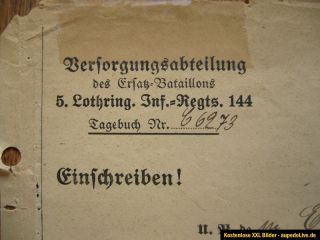 Einschreiben Braunschweiger Husaren Regiment Nr.17, 5.Lothring.Inf.Rgt
