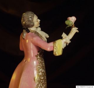 Porzellan Figur Rosenkavalier Greiner Volkstedt lace figurine statuina