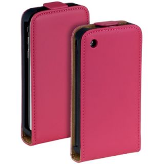 Leder FlipStyle Case Pink Tasche f Apple iPhone 3GS 3G