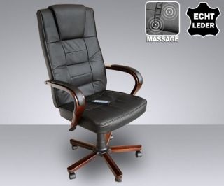 Design Chefsessel Massagesessel Drehstuhl Leder Sessel Büro schwarz
