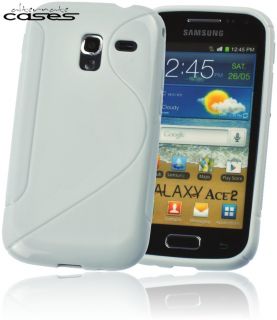 Samsung Galaxy Ace 2 i8160 Silikon Handytasche weiß Rubber Gel Case