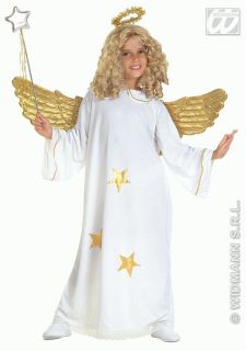 Gold Engel Kostüm mit Heiligenschein Engelskostüm Kleid Mädchen Gr