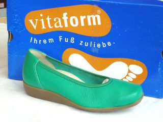 Neu Vitaform Hirschleder Ballerina Farbe grün Gr 36 Yvretta