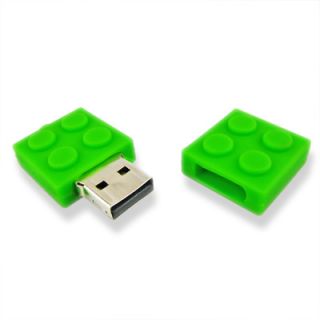 No50500070004 TRENDY USB STICK 4GB 3D GRÜNER LEGOSTEIN
