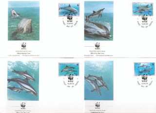 Niue Michel Nr. 822 825 dolphin Delphin 4 FDC WWF bp43