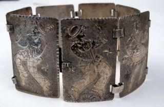 Meister K.P.   Künstler Armband mit Musikanten Silber 835 (240