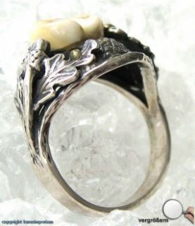 Grandelring Silner Ring Ringe 835 Silber mit Grandel Antikring