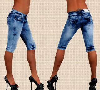 855 Damen Jeans 3/4 Capri Bermudas Hose 34 XS   42 XL
