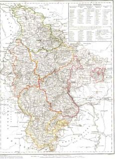 Historische alte Landkarte DUISBURG Eupen Malmedy SAAR Bonn 1844