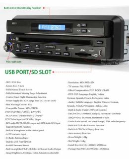 DVD AUtoradio 7 Zoll/ EONON E837/ USB/ SD/Bluetooth/TV/