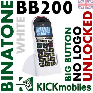 NEW BINATONE SPEAKEASY GSM BB200 WHITE PHONE UNLOCKED 5012786007604