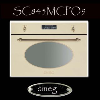 Smeg SC845MCPO9 Kompakt Einbau Mikrowelle, Nostalgie 60cm