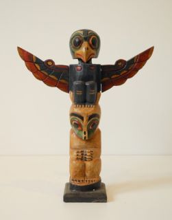 Totem Marterpfahl Holz Indianer Totempfahl Adler 30cm