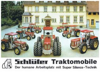 SCHLÜTER TRAKTOMOBILE Prospekt Abbildung der Traktoren und Technische