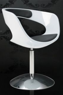 Designer Dreh Sessel VOYAGER weiß   schwarz