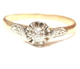 14kt 585 antiker Damen Gold Ring Diamant Diamantring Goldring