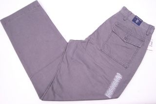 New Nautica Cotton Flat Front Casual Pant For Men in Grey