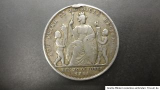 Silbermünze 1 Gulden Wilhelm König v Württemberg 1841   Selten