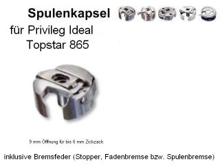 Spulenkapsel für Privileg Ideal Topstar 865  + Fadenbremse  #p76