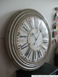Riesige Landhaus Wanduhr 100cm Metall Uhr Vintage Optik Einzigartig