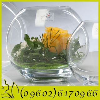 Glasvase Vase Glas Kugel Blumenvase Tischvase Kugelvase rund 13 cm