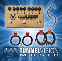 NEW Visual Sound Dual Tap Delay Pedal Bundle w/ 6 FREE CABLES