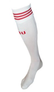 Adidas DBU Home Stutzen Dänemark Socks Fussball weiß rot