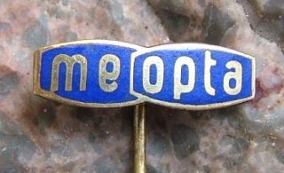1960s Meopta Stereo Logo Dark Blue TLR Camera Badge