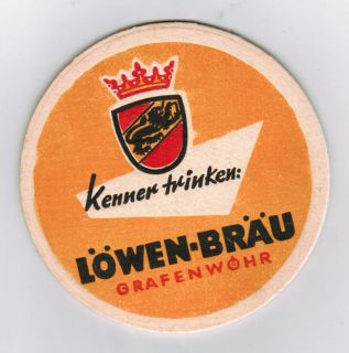 BD Bierdeckel Grafenwöhr Löwen Bräu Brauerei + 1980 Oberpfaz