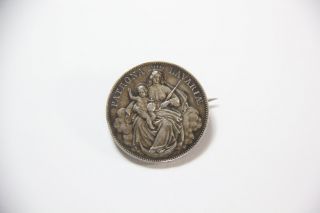 Brosche Münze Silber 900 Patrona Bavariae König Ludwig II. Bayern