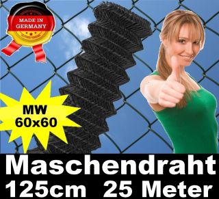 Maschendrahtzaun anthrazit schwarz 1,25 m 125 cm Maschendraht Zaun