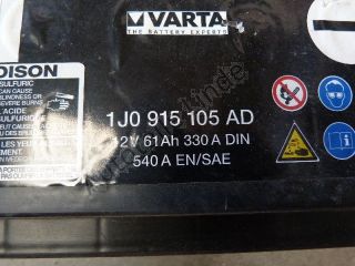 VW AUDI Autobatterie Batterie 12V 61Ah 330A 1J0915105AD