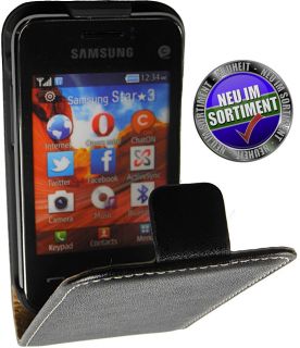 Premium Echt Leder Vertikal Handy tasche Flipstyle für Samsung GT