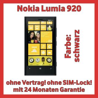 Nokia Lumia 920 (schwarz)   Windows 8   ohne Vertrag   ohne SIM Lock