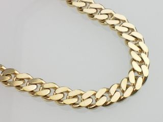 FBM Herren Massiv 925 Silber vergoldet Collier Panzer Kette Necklace