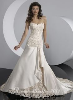 Weiß Brautkleider Hochzeitskleider Gr.36 38 40 42 44 Günstig Lang
