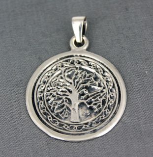 Lebensbaum 925 Sterling Silber Anhänger Amulett Medaillon Yggdrasil